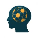 Soccer Human Head Sport Flat Design Icon  Illustration Stock Photo