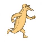 Penguin Runner Running Drawing Stock Photo