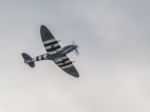 Supermarine Spitfire Flying Over Biggin Hill Airfield Stock Photo