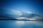 Panoramic Dramatic Tropical Sunset Sky And Sea At Dusk Stock Photo