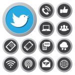 Mobile Devices And Network  Icons Set Stock Photo