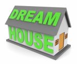 Dream House Represents Ideal Home 3d Rendering Stock Photo