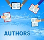 Authors Books Represents Creative Writing And Narration Stock Photo