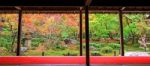 Autumn Garden Scenic At Enkoji Temple, Kyoto Stock Photo