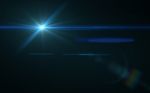 Lens Flare Light Over Black Background. Easy To Add Overlay Or S Stock Photo