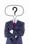 Invisible Businessman Ask Question Stock Photo