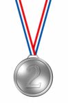 Silver Medal Stock Photo