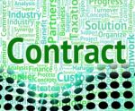 Contract Word Shows Wordclouds Contracted And Text Stock Photo