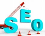 Build Seo Shows Search Engines And Builds 3d Rendering Stock Photo