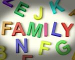 Family Written In Kids Letters Stock Photo