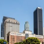 Skyscrapers In The Financial District Of Los Angeles Stock Photo