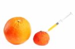 Isolated Orange Injection Stock Photo