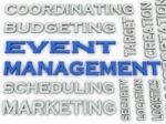 3d Image Event Management Word Cloud Concept Stock Photo