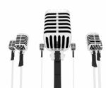Mic Musical Shows Music Microphones Group Songs Or Singing Stock Photo
