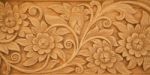 Flower Carved On Wood Stock Photo