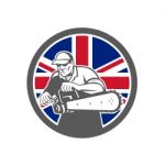British Arborist Union Jack Flag Icon Stock Photo