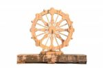 The Stone Wheel Of Law On Wood Stock Photo