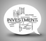 Investment Bubble Means Communication Investing And Savings Stock Photo
