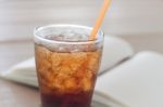 A Glass Of Cola With Ice Stock Photo