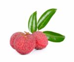 Fresh Lychees Isolated On The White Background Stock Photo