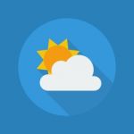 Weather Flat Icon. Partly Cloudy Stock Photo