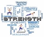 Fitness Strength Represents Working Out And Aerobic Stock Photo
