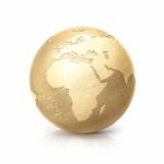 Brass Globe 3d Illustration Europe And Africa Map Stock Photo