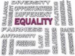3d Image Equality Issues Concept Word Cloud Background Stock Photo