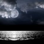 Beautiful Full Moon Behind Cloud Stock Photo