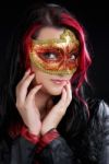 Attractive Mysterious Lady In A Mask Stock Photo