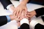 Group Of Business People Joining Hands Stock Photo