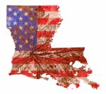 Louisiana State Map Flag Pattern Stock Photo