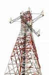 Communications Tower On White Background Stock Photo