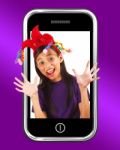 Young Girl On Mobile Phone Stock Photo