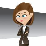 Crying Businesswoman On Grey Background Stock Photo