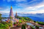 Landmark Pagoda In Doi Inthanon National Park At Chiang Mai, Thailand Stock Photo