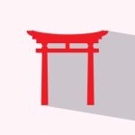 Torii Gate Flat Icon   Illustration  Stock Photo