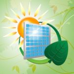 Solar Panel Represents Earth Friendly And Eco Stock Photo