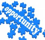 Opportunity Puzzle Shows Career Chances Stock Photo