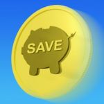Save Gold Coin Means Price Slashed And On Special Stock Photo