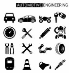 Set Of Automotive Engineering Icon Design For Industry Stock Photo