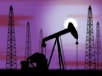 Oil Wells Means Power Source And Drilling Stock Photo