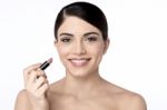 Beauty Woman With Lipstick Stock Photo