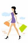 Lady With Shopping Bag Stock Photo