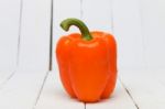 Fresh Orange Bell Pepper Stock Photo