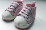 Pink Shoes For Baby Girl	 Stock Photo
