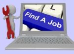 Find A Job Computer Key Showing Work And Careers Search Online Stock Photo