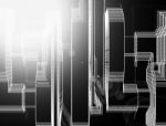 Vertical Black And White Skyscrapers Abstract Llustration Backgr Stock Photo