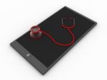 3d Illustration Tablet Pc With Stethoscope  Stock Photo