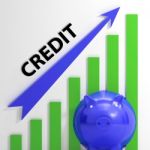Credit Graph Means Financing Lending And Repayments Stock Photo